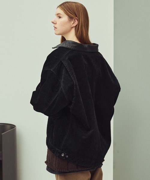 セール】OPENING ACT/ベロアデニムワークジップ裏ボアジャケット