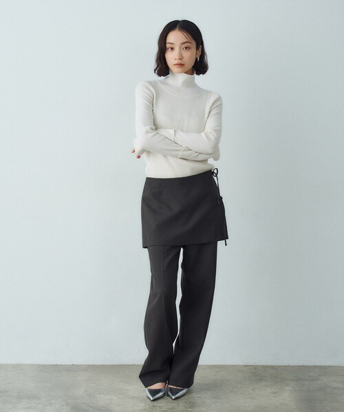 CODE A（コードエー）の「layered skirt pants（その他パンツ・レディース・ライトグレー/チャコールグレー・36/34/38）」の10枚目の写真