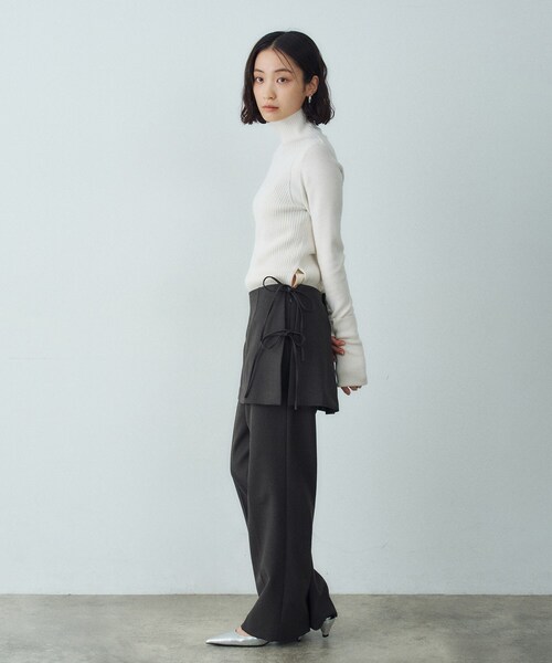 CODE A（コードエー）の「layered skirt pants（その他パンツ・レディース・ライトグレー/チャコールグレー・36/34/38）」の11枚目の写真