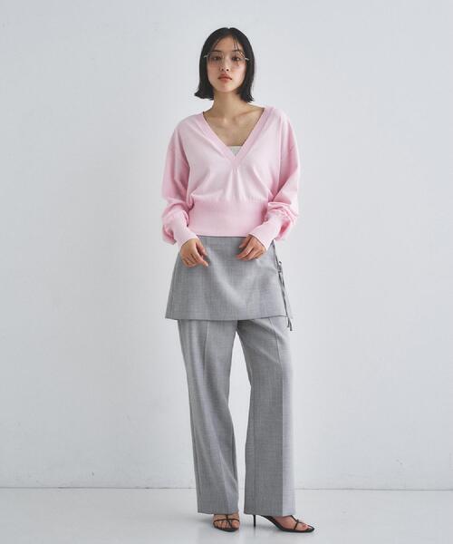 CODE A（コードエー）の「layered skirt pants（その他パンツ・レディース・ライトグレー/チャコールグレー・36/34/38）」の7枚目の写真