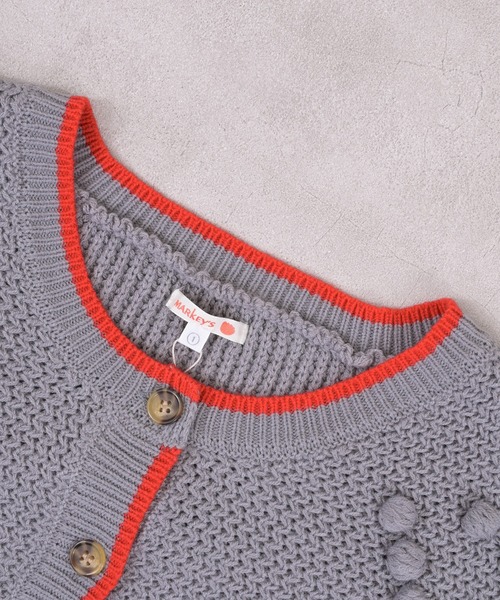 MARKEY'S(マーキーズ)の「ポンポンフラワーニットカーディガン/おとな(カーディガン/ボレロ・レディース・ピンク/チャコール/グレー・160cm)」の12枚目の写真