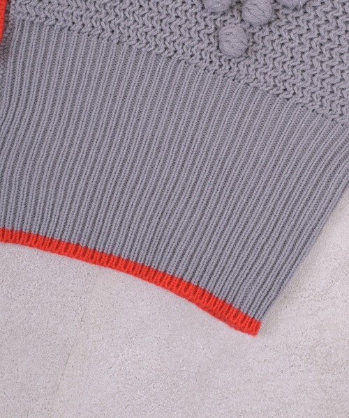 MARKEY'S(マーキーズ)の「ポンポンフラワーニットカーディガン/おとな(カーディガン/ボレロ・レディース・ピンク/チャコール/グレー・160cm)」の14枚目の写真