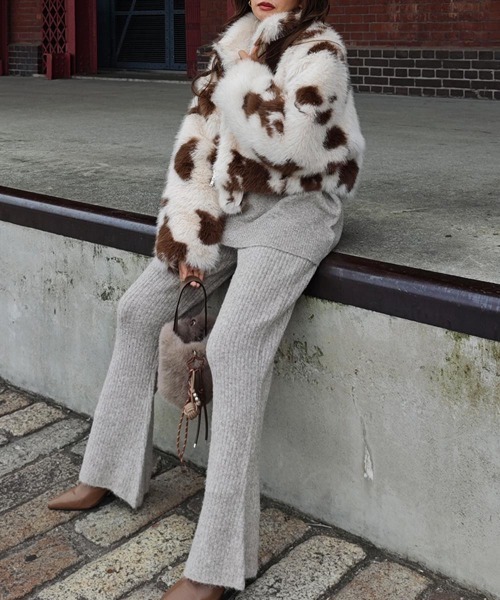 esutoreja(エストレジャ)の「カウパターンファージャケット(その他アウター・レディース・ブラウン/ブラック・FREE)」の6枚目の写真