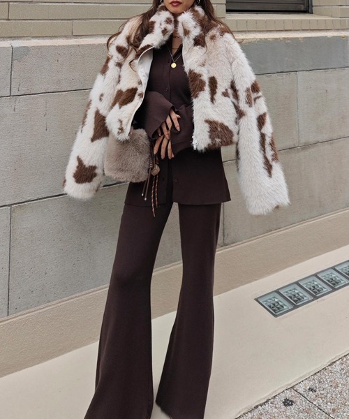 esutoreja(エストレジャ)の「カウパターンファージャケット(その他アウター・レディース・ブラウン/ブラック・FREE)」の16枚目の写真