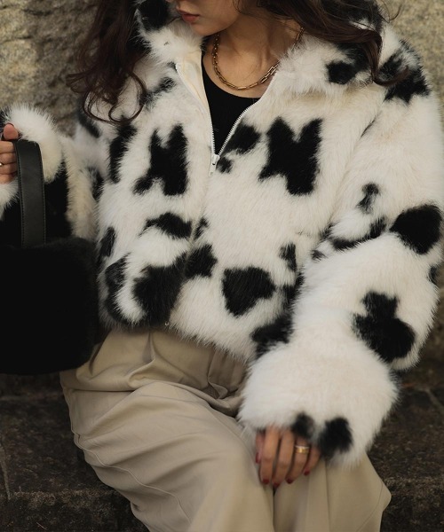 esutoreja(エストレジャ)の「カウパターンファージャケット(その他アウター・レディース・ブラウン/ブラック・FREE)」の17枚目の写真