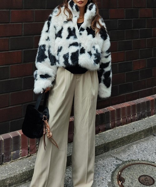 esutoreja(エストレジャ)の「カウパターンファージャケット(その他アウター・レディース・ブラウン/ブラック・FREE)」の18枚目の写真