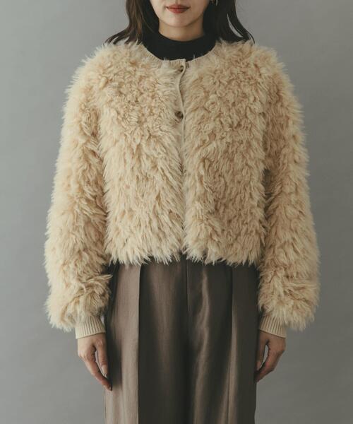 THINK FUR 2Way Fur Knit Tops ファー　カーディガン THINK FUR 2Way Fur Knit Tops ファー カーディガン THINK FURシンク