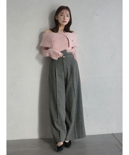 LAGUNAMOON（ラグナムーン）の「【POLO BCSコラボ】ワイドカラーニットプルオーバー（ニット/セーター・レディース・アイボリー/グレー/ネイビー/レッド/ピンク・FREE）」の15枚目の写真