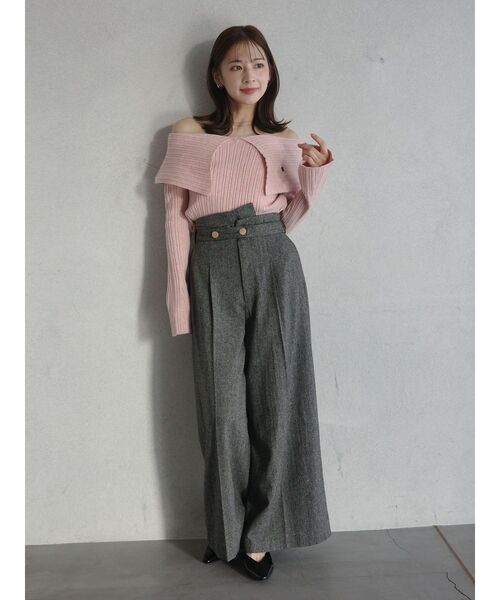 LAGUNAMOON（ラグナムーン）の「【POLO BCSコラボ】ワイドカラーニットプルオーバー（ニット/セーター・レディース・アイボリー/グレー/ネイビー/レッド/ピンク・FREE）」の16枚目の写真