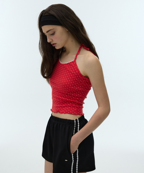 DEARSTALKER(ディアストーカー)の「YUKI DOTTED HALTER NECK TOP - VINTAGE RED(Tシャツ/カットソー・レディース・その他・FREE)」の1枚目の写真