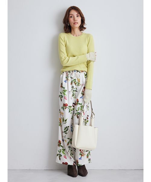 ボタニカル柄ウエストゴムイージーパンツ（その他パンツ）｜Mila Owen