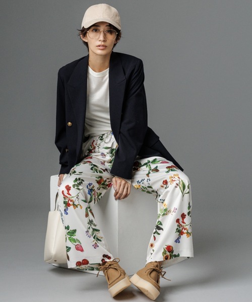 ボタニカル柄ウエストゴムイージーパンツ（その他パンツ）｜Mila Owen