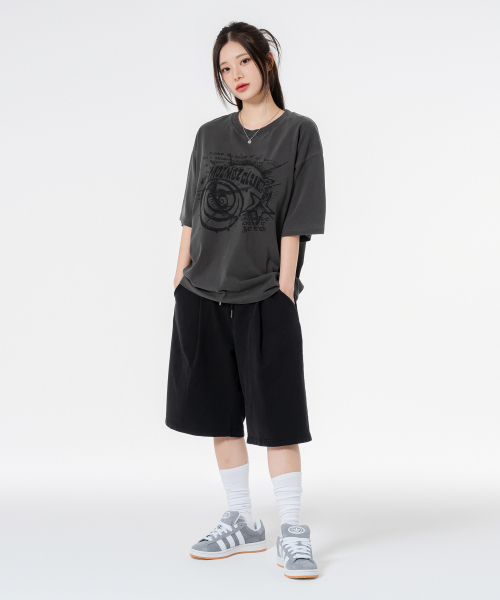 MOZMOZ(モズモズ)の「プラネットオーバーサイズピグメント半袖Tシャツチャコール(Tシャツ/カットソー・レディース・その他・XXL/M/XL)」の4枚目の写真