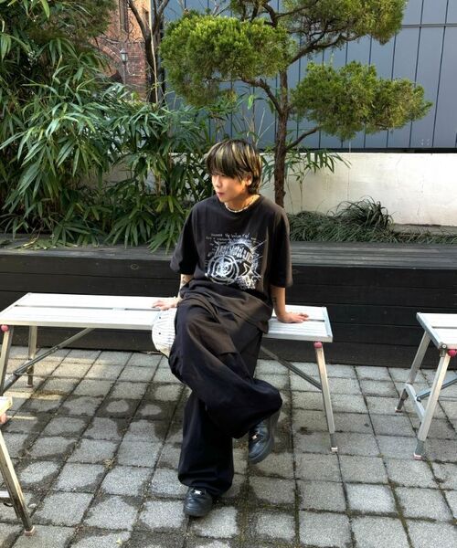 MOZMOZ(モズモズ)の「プラネットオーバーサイズピグメント半袖Tシャツチャコール(Tシャツ/カットソー・レディース・その他・XXL/M/XL)」の10枚目の写真