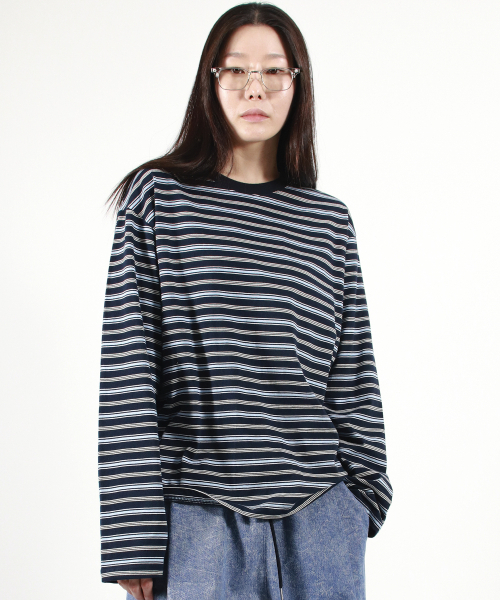 DEMARC(ドゥマーク)の「MULTI STRIPE LONG SLEEVE TEE - Navy(Tシャツ/カットソー・レディース・その他・LARGE/MEDIUM)」の11枚目の写真