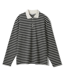 GARDEN EXPRESS（ガーデンエクスプレス）の「Knitted Collar Stripe T-Shirt (charcoal)（Tシャツ/カットソー）」