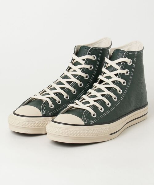 CONVERSE(コンバース)の「CONVERSE コンバース LEATHER ALL STAR J HI レザー オールスター J HI 31316730(スニーカー・メンズ・グリーン系その他・26.0cm/26.5cm/27.0cm/28.0cm)」の1枚目の写真