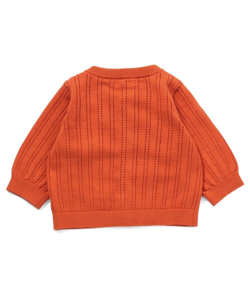 Ampersand（アンパサンド）の「透かし編みポップコーンニットカーディガン（カーディガン/ボレロ・キッズ・アイボリー/オレンジ/ブルー・80/70）」の9枚目の写真