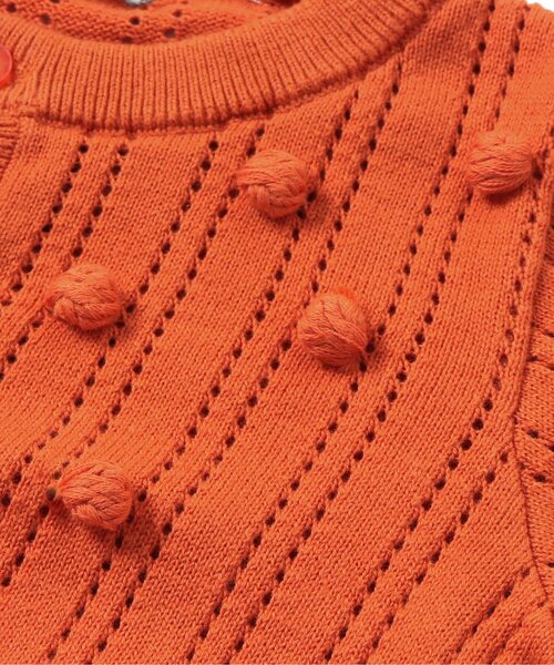 Ampersand（アンパサンド）の「透かし編みポップコーンニットカーディガン（カーディガン/ボレロ・キッズ・アイボリー/オレンジ/ブルー・80/70）」の7枚目の写真
