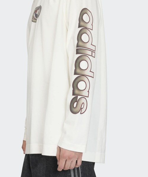 90sUSA製 adidas アディダス プリント長袖シャツ　tシャツ　カット 90s オルタナティブ スポーツ アーカイブ グラフィック長袖Tシャツ