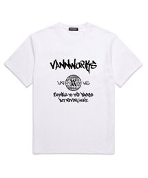 CRYPTO オーバーサイズ 半袖Tシャツ (VS0052) ホワイト/ブラック