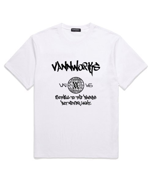 VANNWORKS(バンワークス)の「CRYPTO オーバーサイズ 半袖Tシャツ (VS0052) ホワイト/ブラック(Tシャツ/カットソー・レディース・その他・LARGE/MEDIUM/SMALL/X-LARGE/XX-LARGE)」の1枚目の写真