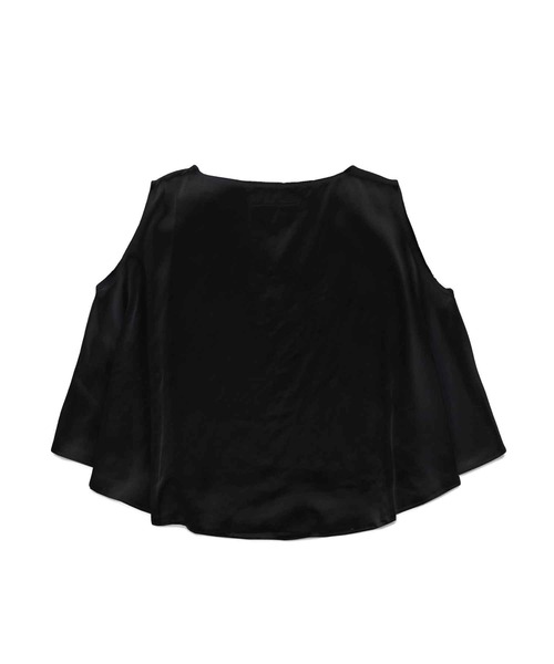 MM6 Maison Margiela（ｴﾑｴﾑｼｯｸｽ ﾒｿﾞﾝ ﾏﾙｼﾞｪﾗ）の「MM6 Maison Margiela(エムエムシックス メゾン マルジェラ)Kids & Junior オフショルダーシャツ（シャツ/ブラウス・キッズ・ブラック・12Y/14Y）」の4枚目の写真