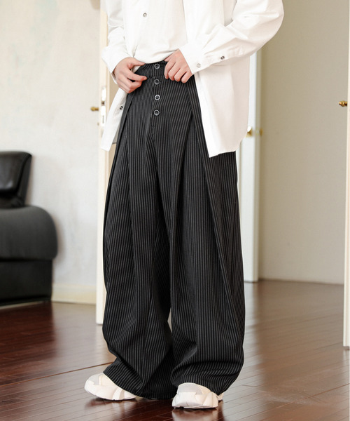 neos（ネオス）の「【neos】ルーズシルエット バルーン カーブ ストライプ ツイード ワイド タック スラックス（スラックス・メンズ・ブラック/グレー系その他/グレー・MEDIUM/LARGE/X-LARGE）」の10枚目の写真