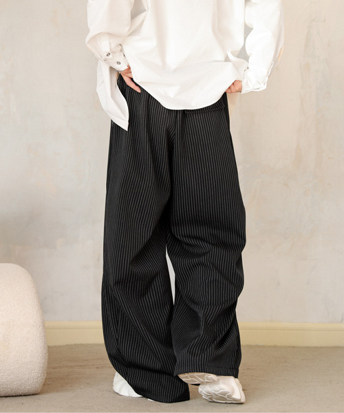 neos（ネオス）の「【neos】ルーズシルエット バルーン カーブ ストライプ ツイード ワイド タック スラックス（スラックス・メンズ・ブラック/グレー系その他/グレー・MEDIUM/LARGE/X-LARGE）」の12枚目の写真