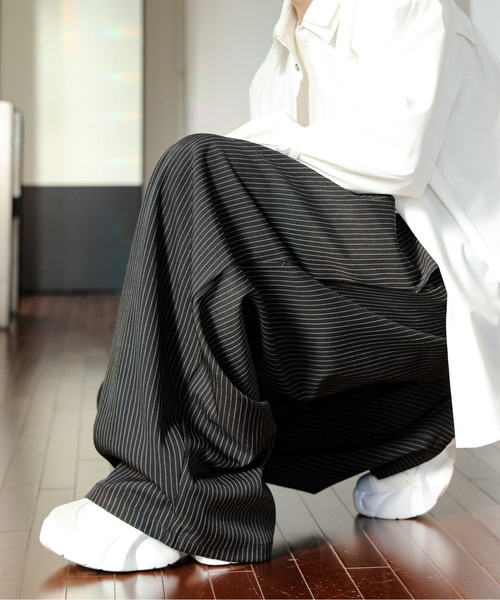 neos（ネオス）の「【neos】ルーズシルエット バルーン カーブ ストライプ ツイード ワイド タック スラックス（スラックス・メンズ・ブラック/グレー系その他/グレー・MEDIUM/LARGE/X-LARGE）」の15枚目の写真