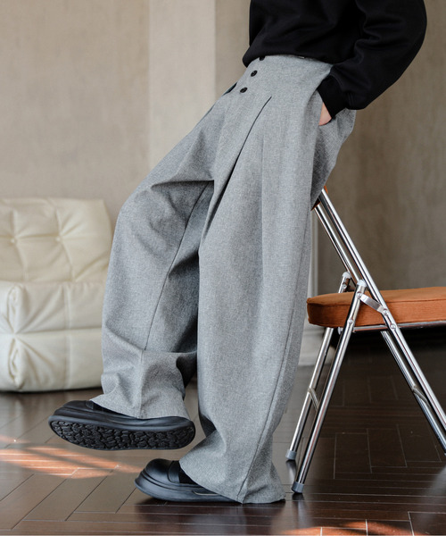 neos（ネオス）の「【neos】ルーズシルエット バルーン カーブ ストライプ ツイード ワイド タック スラックス（スラックス・メンズ・ブラック/グレー系その他/グレー・MEDIUM/LARGE/X-LARGE）」の16枚目の写真