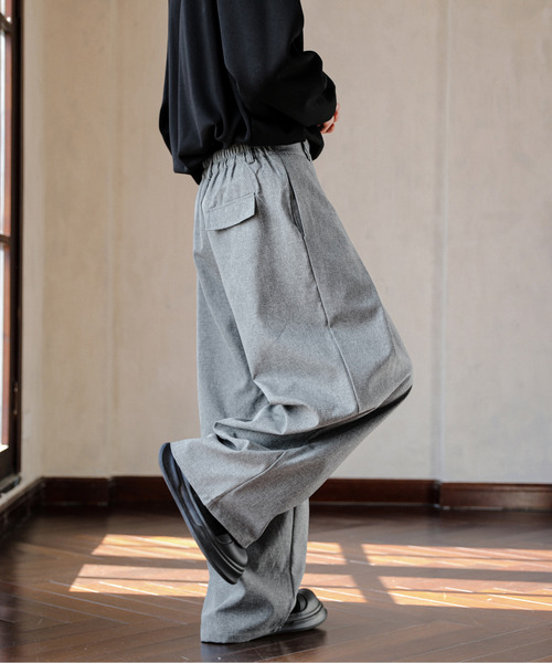 neos（ネオス）の「【neos】ルーズシルエット バルーン カーブ ストライプ ツイード ワイド タック スラックス（スラックス・メンズ・ブラック/グレー系その他/グレー・MEDIUM/LARGE/X-LARGE）」の18枚目の写真