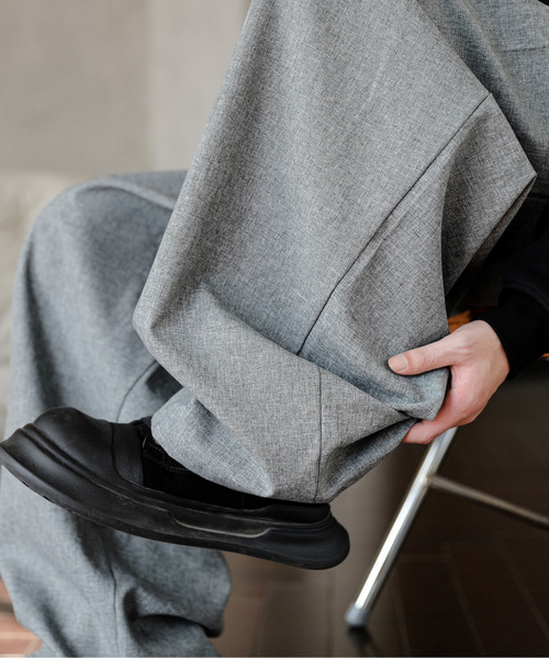 neos（ネオス）の「【neos】ルーズシルエット バルーン カーブ ストライプ ツイード ワイド タック スラックス（スラックス・メンズ・ブラック/グレー系その他/グレー・MEDIUM/LARGE/X-LARGE）」の22枚目の写真