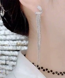 ぶら下がりストーンドロップピアス/レディース/両耳用(T3)