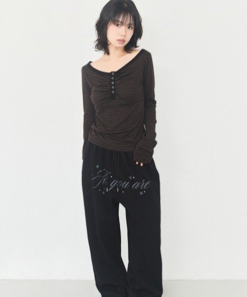 as you are(アズユーアー)の「◇ASYOUARE◇ブランド直輸入正規品/ストライプ スナップ ロング スリーブ STRIPE SNAP LONG SLEEVE(Tシャツ/カットソー・レディース・ブラウン/ブラック・FREE)」の21枚目の写真