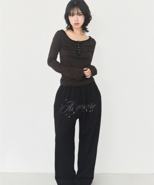 as you are(アズユーアー)の「◇ASYOUARE◇ブランド直輸入正規品/ストライプ スナップ ロング スリーブ STRIPE SNAP LONG SLEEVE(Tシャツ/カットソー・レディース・ブラウン/ブラック・FREE)」の22枚目の写真