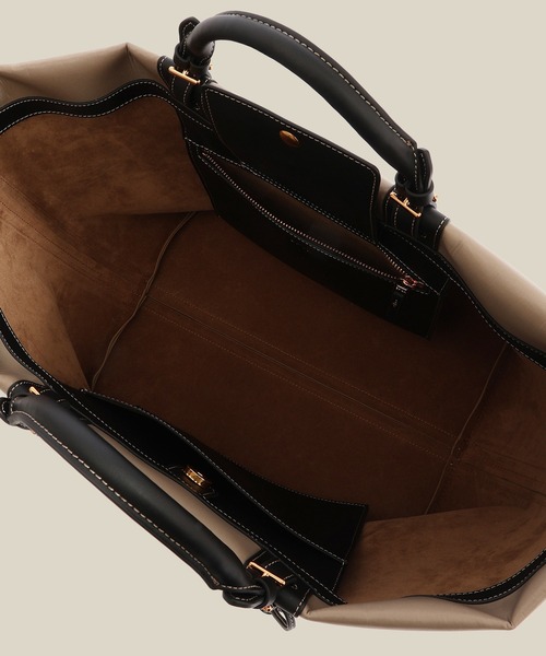 E'POR（エポール）の「【E'POR】BOAT BAG Large/A4対応・撥水・軽量・26SS新色（トートバッグ・レディース・ベージュ/ブラック・FREE）」の5枚目の写真