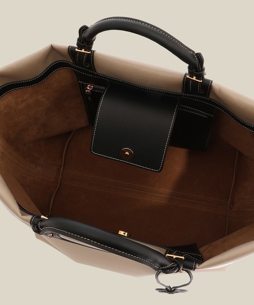 E'POR（エポール）の「【E'POR】BOAT BAG Large/A4対応・撥水・軽量・26SS新色（トートバッグ・レディース・ベージュ/ブラック・FREE）」の4枚目の写真