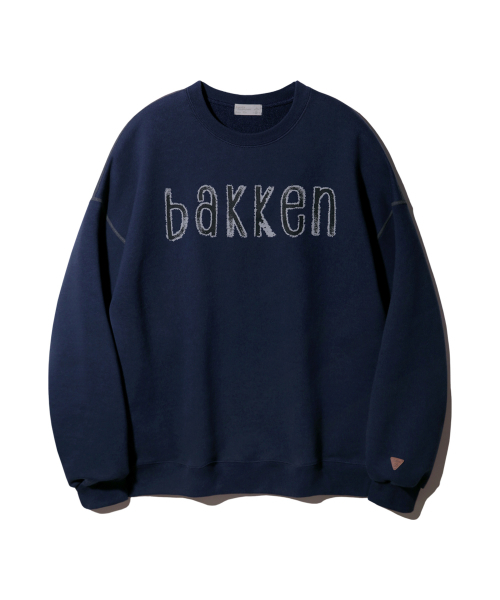 Crack Lettering Sweatshirt BK5964_Navy