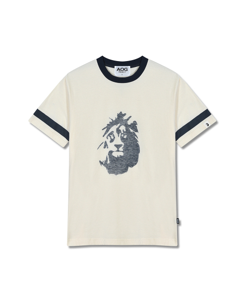 AOG PROJECT(エイオージープロジェクト)の「ライオンプリントTシャツ(クリーム)(Tシャツ/カットソー・メンズ・アイボリー・MEDIUM/X-LARGE/LARGE)」の4枚目の写真
