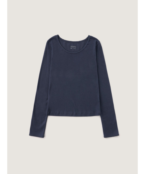 SOOPUI(スープイ)の「Fluffy organic cotton laced tee in navy(Tシャツ/カットソー・レディース・その他・SMALL/MEDIUM)」の2枚目の写真