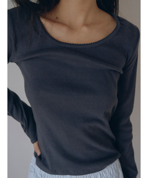 SOOPUI(スープイ)の「Fluffy organic cotton laced tee in navy(Tシャツ/カットソー・レディース・その他・SMALL/MEDIUM)」の3枚目の写真