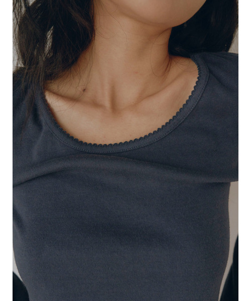 SOOPUI(スープイ)の「Fluffy organic cotton laced tee in navy(Tシャツ/カットソー・レディース・その他・SMALL/MEDIUM)」の5枚目の写真