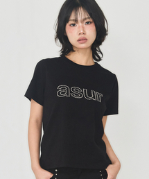 AU ホットフィックス ルーズ クロップTシャツ ブラック