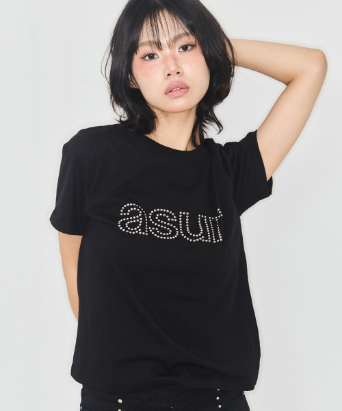 as you are（アズユーアー）の「AU ホットフィックス ルーズ クロップTシャツ ブラック（Tシャツ/カットソー・レディース・その他・SMALL/MEDIUM）」の3枚目の写真