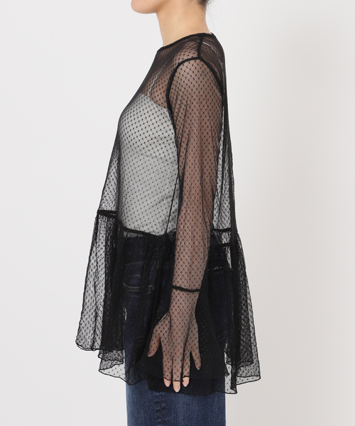 Spick & Span（スピックアンドスパン）の「《追加3》チュールドットチュニックプルオーバー（Tシャツ/カットソー・レディース・ホワイト/ブラック・FREE）」の17枚目の写真