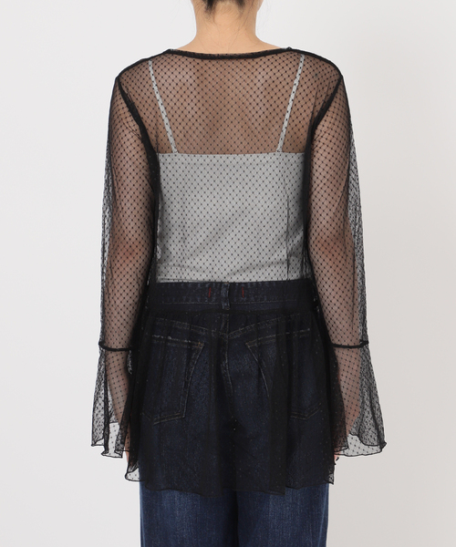 Spick & Span（スピックアンドスパン）の「《追加3》チュールドットチュニックプルオーバー（Tシャツ/カットソー・レディース・ホワイト/ブラック・FREE）」の18枚目の写真