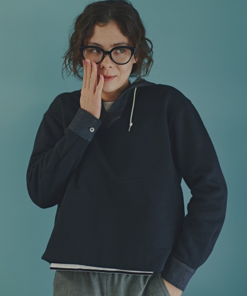 ◆ Деним даккинг фудер — oversize denim hooded