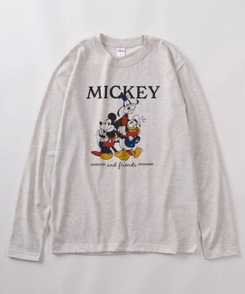 Disney(ディズニー)の「【71】【Disney/ディズニー】ミッキーマウス フレンズ クイックドライ ロングスリーブTシャツ/メンズ/レディース/ユニセックス(Tシャツ/カットソー・レディース・オフホワイト/チャコールグレー/アッシュグレー/ブルー・M/L)」の5枚目の写真