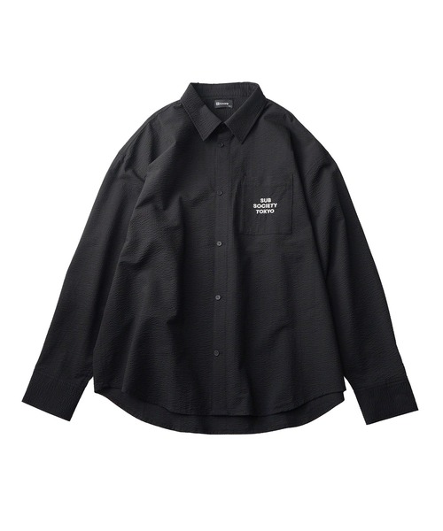 Subciety(サブサエティ)の「Seersucker shirt(シャツ/ブラウス・メンズ・ブルー/ホワイト/ブラック・SMALL/MEDIUM/LARGE/X-LARGE)」の6枚目の写真